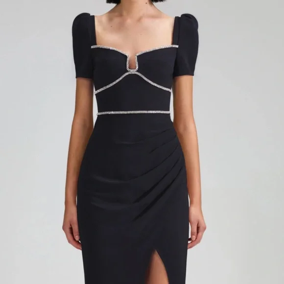 Self-Portrait | Dresses | Beautiful Self Portrait Black Rhinestone Dress |  Poshmark